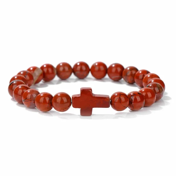 Winter Retro Cross Beads Bracelet Gem Versatile Multi-Color Pearl Beads Religious Style Trendy Gift for Bracelet