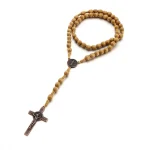 Catholic Rosary Necklace Wooden Beads Cross Jesus Crucifix Decade Paternoster Beads Custom Personalized Rosaries - Image 4