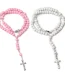 Rosary for Kids Wooden Bead Children’s Cross Necklace Prayer Baptism pink Prayer Beads Jewelry Wholesale