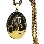 Mecrt HipHop Goddess Madonna Medal Twist Chain Necklace 18K Gold Stainless Steel Oval Virgin Mary Pendant Necklaces for Men Gift - Image 6