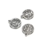 Catholic Saint Benedict Coin Pendant Stainless Steel Round Saint Benedict of Nursia 15mm*15mm Jewelry Accessories Wholesale - Image 2