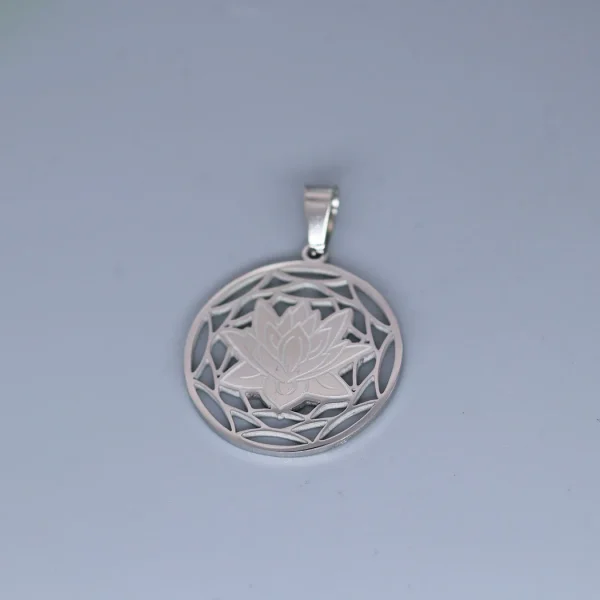 Hindu Buddhism Lotus Flower Stainless Steel Religious Unisex Pendant DIY Jewelry Accessories Wholesale Customizable Patt