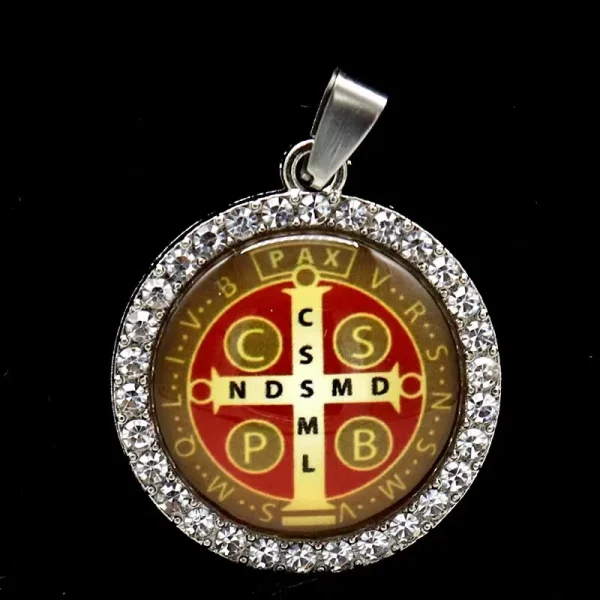 Zinc Alloy Catholic Saint Charm Pendant for Religious Round Jesus Angel Madonna Pendant