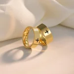 Catholic Christian Religious Cross Ring 6mm/8mm Titanium Steel Unisex Trendy Golden Silver Ring - Image 2