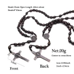 Catholic Rosary Crucifix Prayer Beads Christ Wooden Beads Cross Necklace Jesus Saint Jewelry for Christianity Church Easter Gift - Image 2