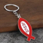 Wholesale Retail Creative Cartoon Metal Carabiner Keychain Accessories Jesus Fish Pendant Catholic Keychain Gift - Image 6