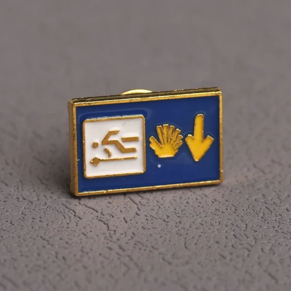 Catholic Square Enamel Brooch Camino De Santiago Personality Metal Christian Badge, Church Clothing Accessories Badge