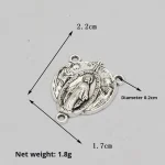 Mecrt Religious Catholic Durable Alloy Rosary Connector Accessory Vintage Silver Maria Pendant Necklace Hanging Source - Image 2