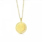Mecrt Catholic Priest St Benedict Gold Plated Stainless Steel Beaded Necklace Christian Charm - Image 5