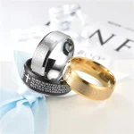 Religious Stainless Steel Jesus Ring with Rosary Inlay 18K Gold Plated 316L Material Catholic Rosary Ring - Image 6
