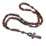 Catholic Rosaries Wholesale Rosary Beads for Men Women Necklace Christian Wooden Cross Religious Accessories Easter Gift - Image 5