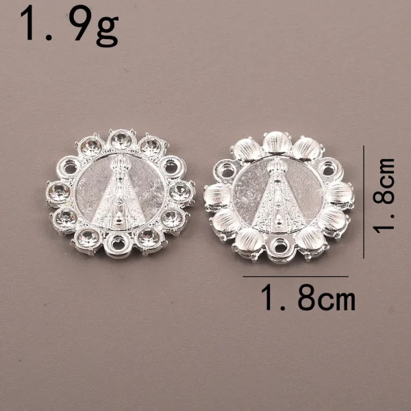 Catholic rosary accessories, oval three-hole pendant, vintage metal jewelry center connector wholesale