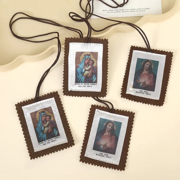 Mecrt Exclusive Handcrafted Catholic Scapular Jewelry Virgin Mary Christmas Easter Religious Amulet Catholic Sacramental