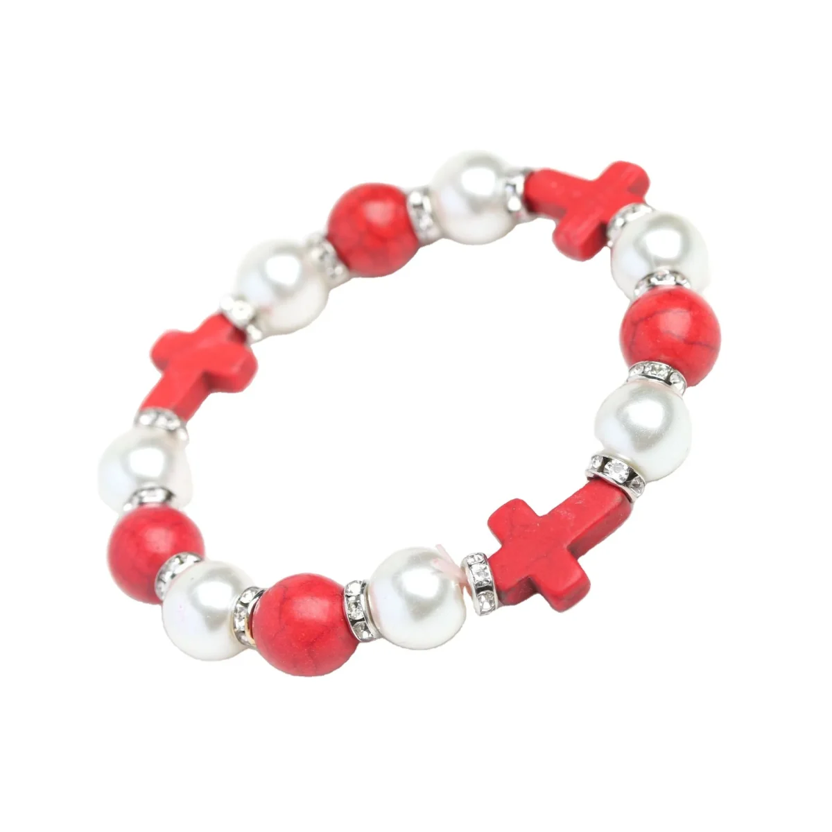 Christian Holy Prayer Bracelet Pearl Cross Turquoise Christ Women's Jewelry Church Rituals Rosary Memorare Easter Pentecost - Image 5