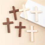 Mini Natural Wood Cross 4*3cm Handicraft Wooden Crosses Christian Rosary Jewelry Accessories DIY Jewelry Wholesale - Image 2