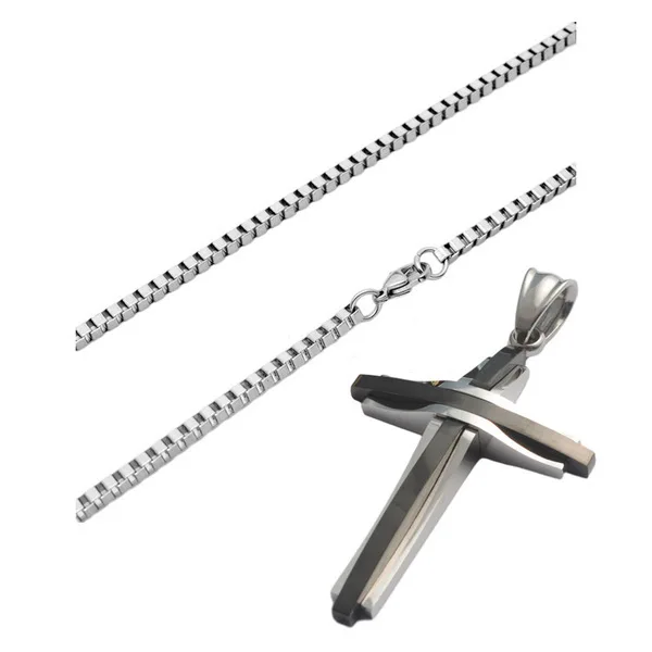 Cross Titanium Steel Multi-Layer Large Necklace for Men Versatile Fashion Chains Hip-hop Style Stainless Steel