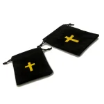 Catholicism Flannel Rosary Pouches Spiritual Prayer Bead case Pull-out Bundle Mouth Bag Christian Cross Bag Wholesale - Image 3