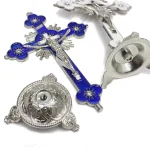 14 * 8.5cm Jesus Crucifix Metal Cross with Bottom Ornaments Religious Office Automotive Home Decor Decoration Metal Handicrafts - Image 2
