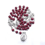 Mecrt Catholic Seven Sorrows Rosary Beads - Virgin Mary Bitter Prayer Necklace for Rose Devotion, Religious Jewelry
