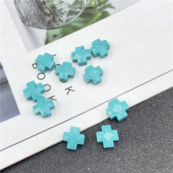 Christian Crystal Agate Jade Cross Straight Hole Loose Beads DIY Hairpin Sweater Chain Wearing Jewelry Accessories Whole
