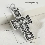 Russian Orthodox Cross Pendant Keychain Gold Plated Alloy Jesus Jewelry for Religious Weddings Parties and Gifts - Image 4