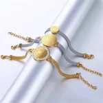 Wholesale 18K Gold Plated Stainless Steel St. Benedict Watch Bracelet Beaded Jewelry for Catholic Priests for Gift