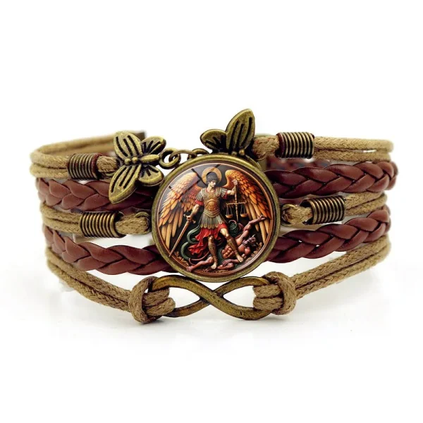 Archangel Michael St. Michael Multi-layer Woven Braceletretro Butterfly Infinity Symbol Bracelet