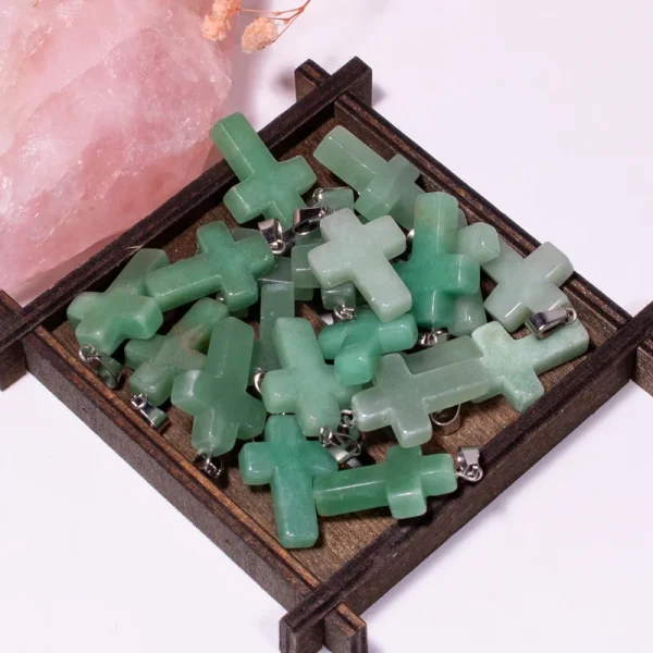 Catholic Exclusive Red Agate Pink Quartz Obsidian Crystal Pendant Necklace Natural Stone Craft Factory Wholesale Jewelry