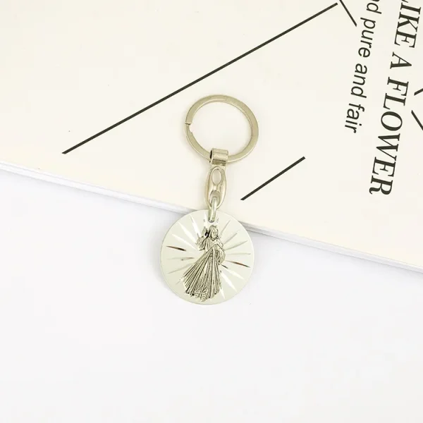 Catholic Virgin Mary Jesus Creative Jewelry Pendant Bag Keychain Zinc Alloy 3.7cm*3.7cm 4g Car Keychains
