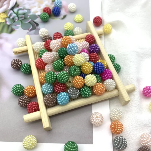 Trending DIY Beaded Handbag Detachable Assembly Bayberry ABS Straight Hole Colorful ABS Lucite Beads Acrylic Pearls