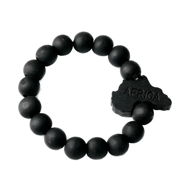 Natural Wooden Beads Elastic Thread Hand-strung Beads Africa Map Wooden Beads Bracelet Wholesale