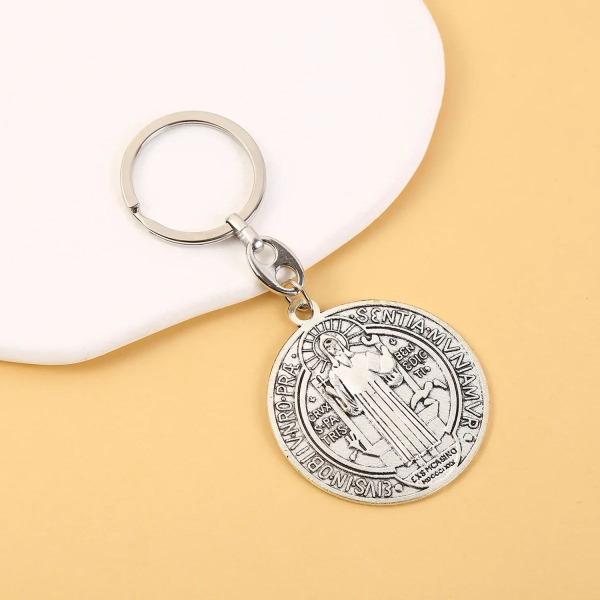Religious Jewelry Catholic St. Benedict's Keychain Pendant Zinc Alloy Large St. Benedict's Jewelry Wholesale - Image 3
