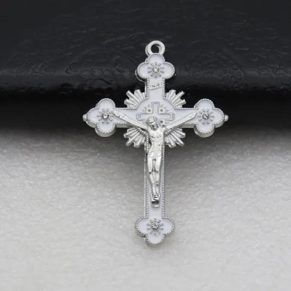 Metal Cross Crucifixes Christ Jesus Religious Catholic Cross Gift 5.5*3.5cm Multiple Colors Jewelry Pendants Wholesale