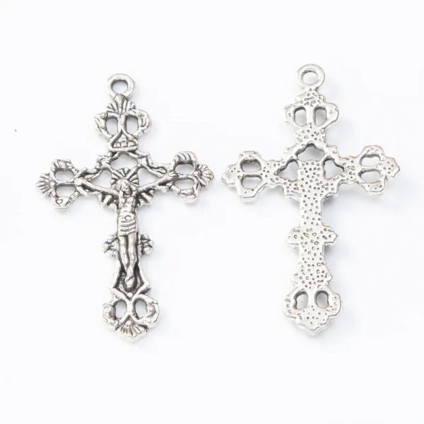 Mecrt Antique Bronze Plated Jewelry Making Charms Findings Jesus Cross Bulk Wholesale