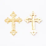 Mecrt Catholic Large Cross Gold Tone Christianity Pendants Jewelry Making Supply DIY Crafts - Image 5