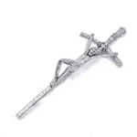 14*5cm Souvenir Cross Jesus Icon Antique Silver Plated Zinc Alloy Metal