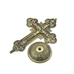 Mecrt Catholic Crucifix Ornament with Jesus Figure Vintage Desktop Accessories Zinc Alloy Ornaments Cross Metal Decoration - Image 3