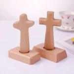 Mecrt Carved Beech Wood Cross Crafts Gifts for Church Table Decor Black Walnut Wooden Cross for Easter Ornaments Home Decoration - Image 3