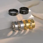 Catholic Christian Religious Cross Ring 6mm/8mm Titanium Steel Unisex Trendy Golden Silver Ring - Image 3