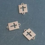 Support Custom Double Hole Cross Small Pendant Stainless Steel Hollow Cross Connector Pendant - Image 4