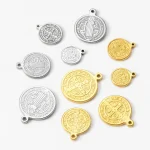 Catholic Stainless Steel Three-dimensional Pendant St. Benedict Exorcism Prayer Holy Relic DIY Jewelry Accessories