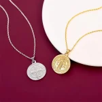 Stainless Steel Cross Medal Versatile Double Sides Pattern Men's St Benedict Necklace - Image 2