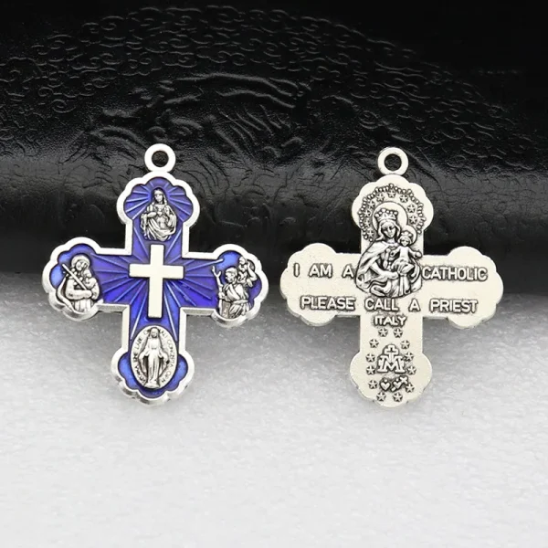 Retro Electroplated Metal Enamel Jewelry Pendant Pendant Accessories Rosary Five-in-one Necklace