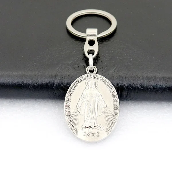 Catholic Religious Blessed Virgin Mary Keychain Metal Jewelry Accessories Our Lady of Aparecida Christian Devotional Key