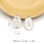 Wholesale and Retail Necklace, Bracelet, Pendant Oval Vintage Rosary Accessories Metal Pendant - Image 2
