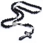 Religious Catholic Rosary Wood Beads Virgin Mary Decade Crucifix Devotional Gift Cross Handmade Jesus Pendant Rosaries Jewelry