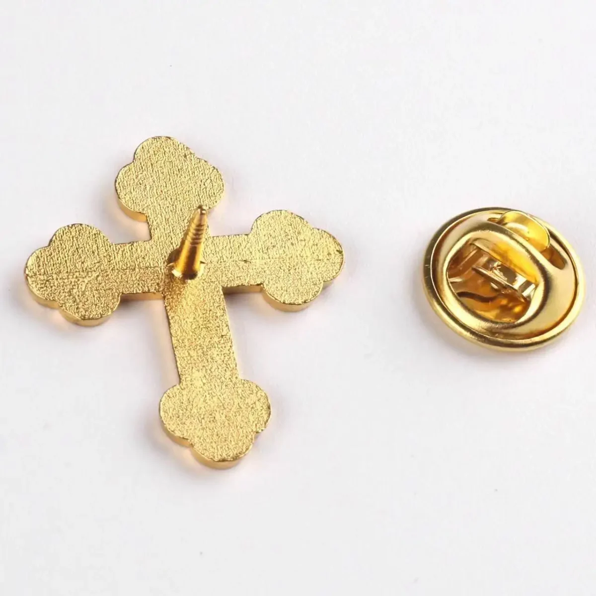 Gold Plated with Enamel Religious Mini Gifts Small Black Brooch Pins Orthodox Mini Cross Brooches - Image 4