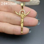 Wholesale Metal Crystal Zircon Holy Jesus Pendant Charms Jewelry Making DIY for Necklace Catholic 18k Gold Jewelry Accessories - Image 4