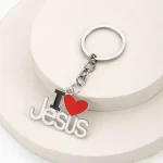 I Love Jesus Keychain Jewelry Catholic Christian Couple Bag Key Chain Pendant Wholesale Church Holiday Gifts - Image 4