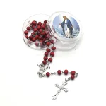 Mecrt Perfume Wood Rosary Necklace Catholicism Gift Religious Rosaries Prayer Beads Catholic Cross Red Jewelry Wholesale